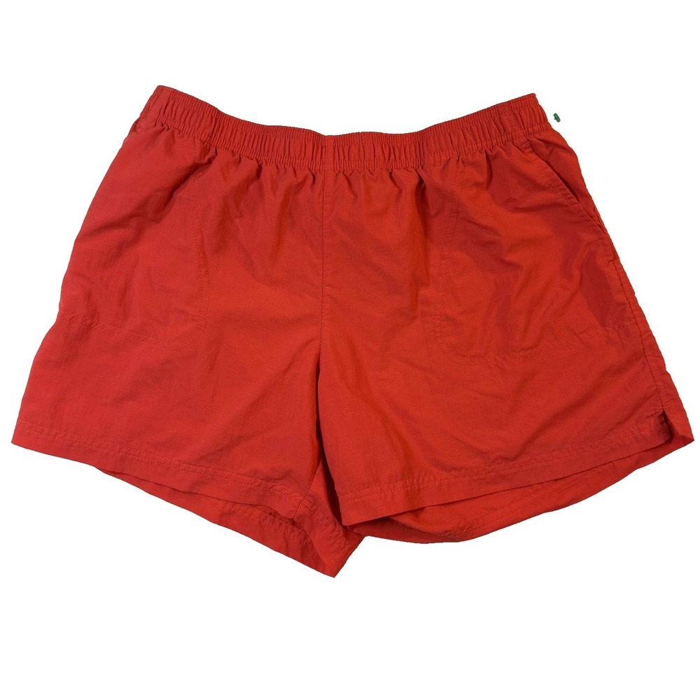 Columbia Shorts Womens Large Red Quick Dry Elastic Waist Lined Hiking Gorpcore